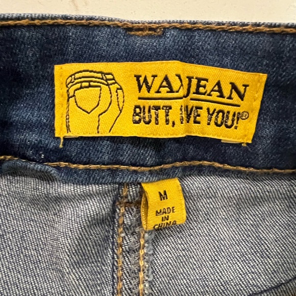 Wax Jean Dark Blue Ripped Denim Shorts - Picture 3 of 3